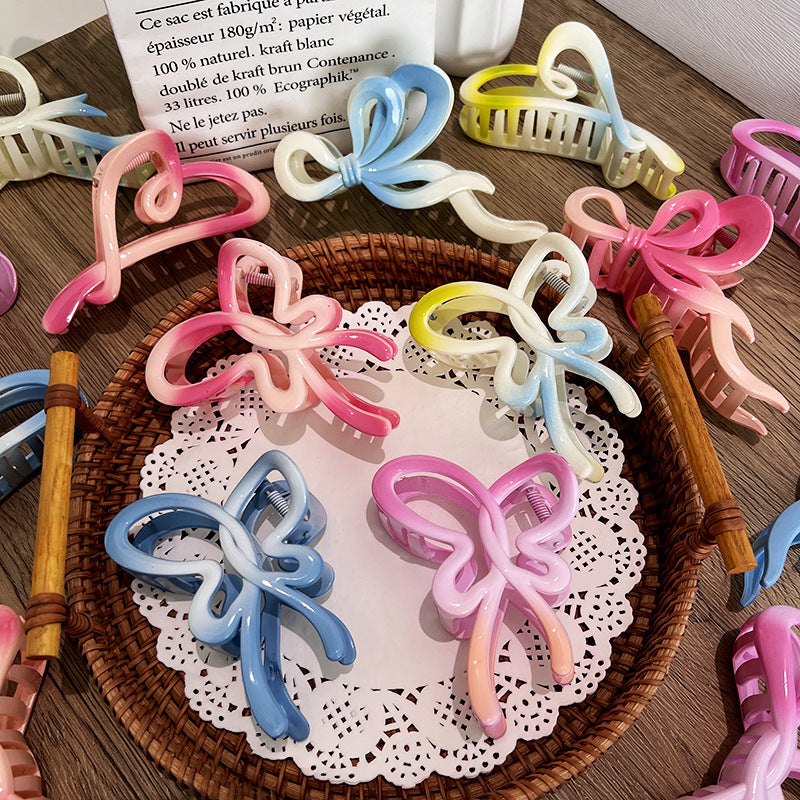 Wholesale Gradient Bow Hairpin Shark Grip Clip